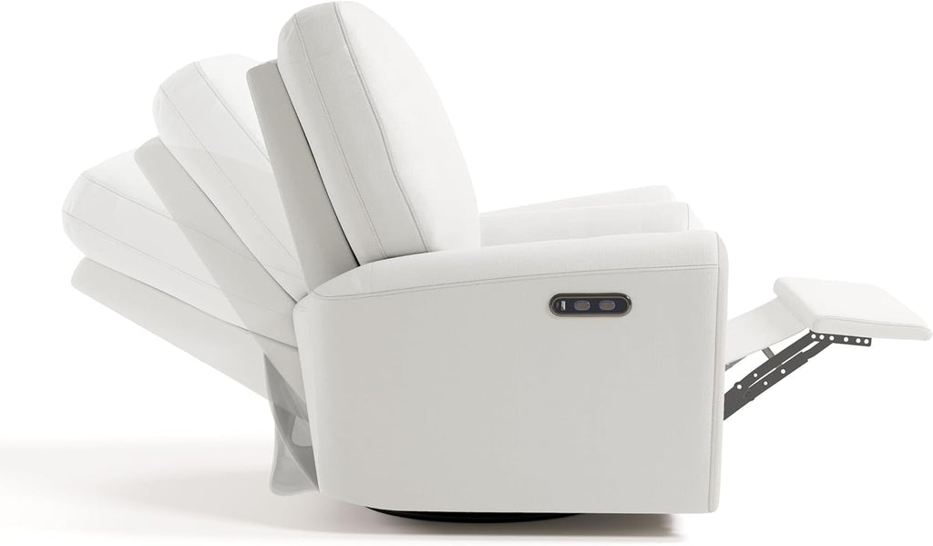 Storkcraft Sorrento Deluxe Power Recliner Swivel Glider – Premium Electronic Nursery Rocking Chair, Oeko-TEX 100 Certified, Includes Dual-USB Charging Port with USB-A & USB-C (Ivory Basketweave)