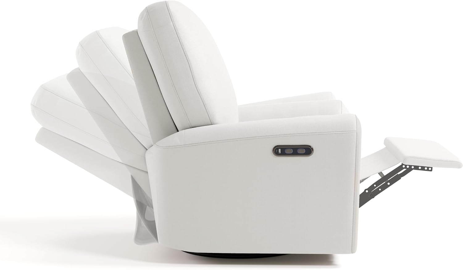 Storkcraft Sorrento Deluxe Power Recliner Swivel Glider – Premium Electronic Nursery Rocking Chair, Oeko-TEX 100 Certified, Includes Dual-USB Charging Port with USB-A & USB-C (Ivory Basketweave)
