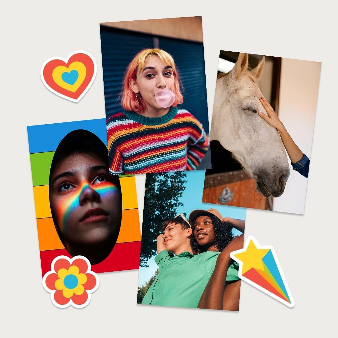 Polaroid Hi-Print + Paper Bundle - 2nd Generation Bluetooth Connected 2x3 Pocket Photo Dye-Sub Printer - White Printer + 40 Photos (6438)
