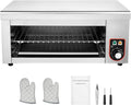 Commercial Salamander Broiler 1500W Electric Cheese Melter Grill BBQ Countertop Stainless Steel Cheese Melter Machine Cheese Melting 122-572°F for Melt Cheese, Toast Sandwiches, Grill Steaks