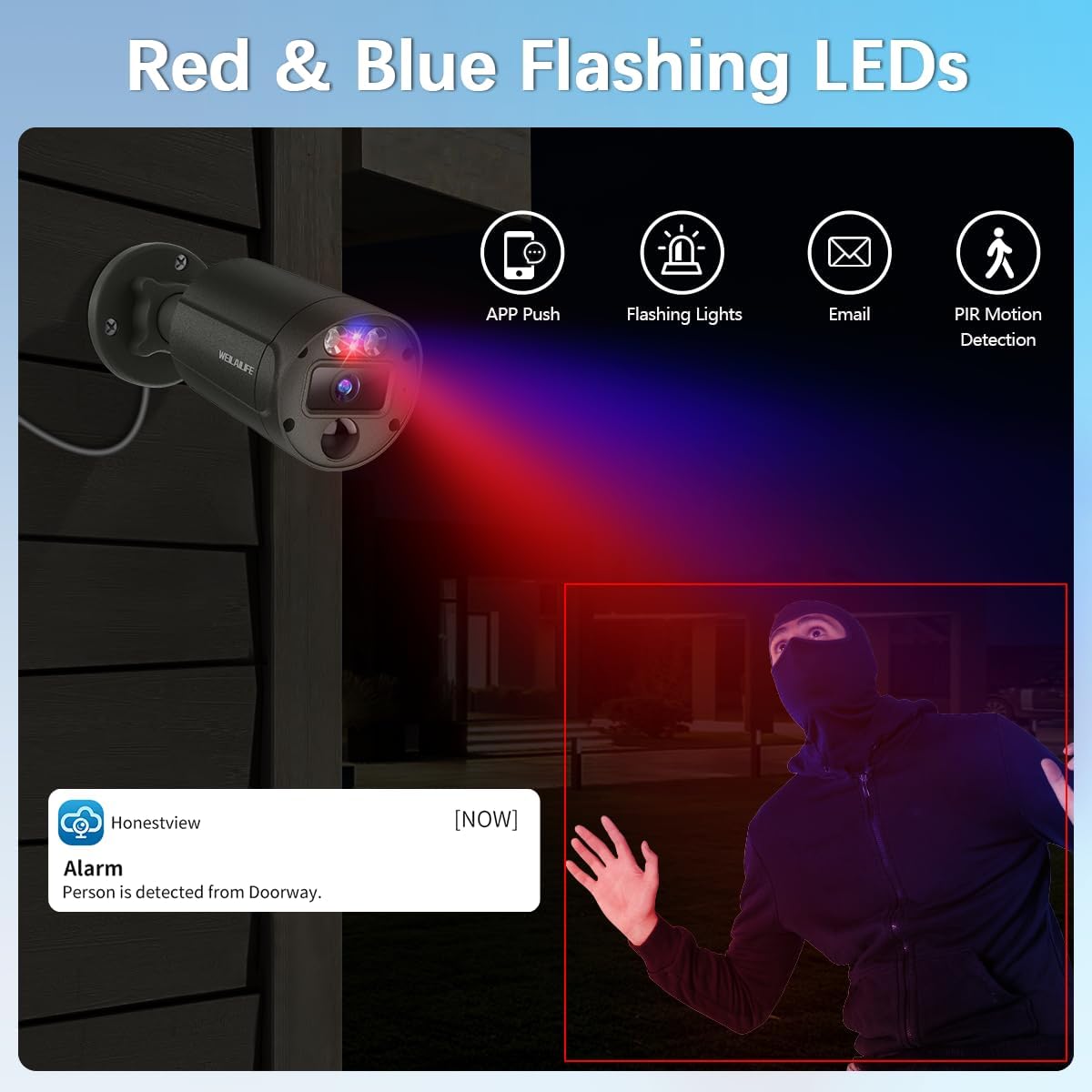 【2-Way Audio】 Outdoor Wired Security Camera System, Wired Cameras for Home Security, Home POE Video Surveillance Systems DVR Kits
