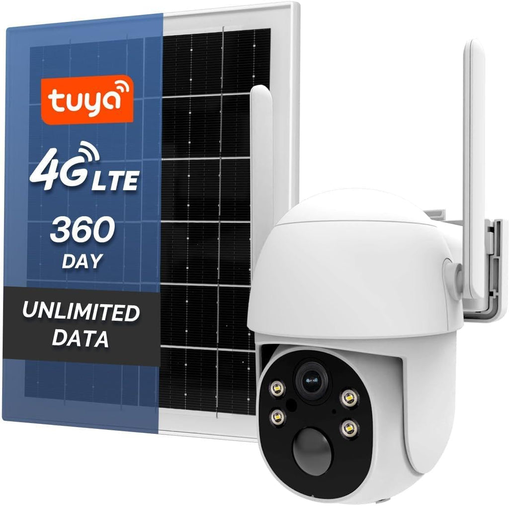 MOES 4G LTE Cellular Security Camera with 360-Day Unlimited VSIM Data, No WiFi Security Camera Solar Powered, Remote Monitoring, Motion Sensor, 2K Wireless Outdoor Surveillance, 360° Viewing