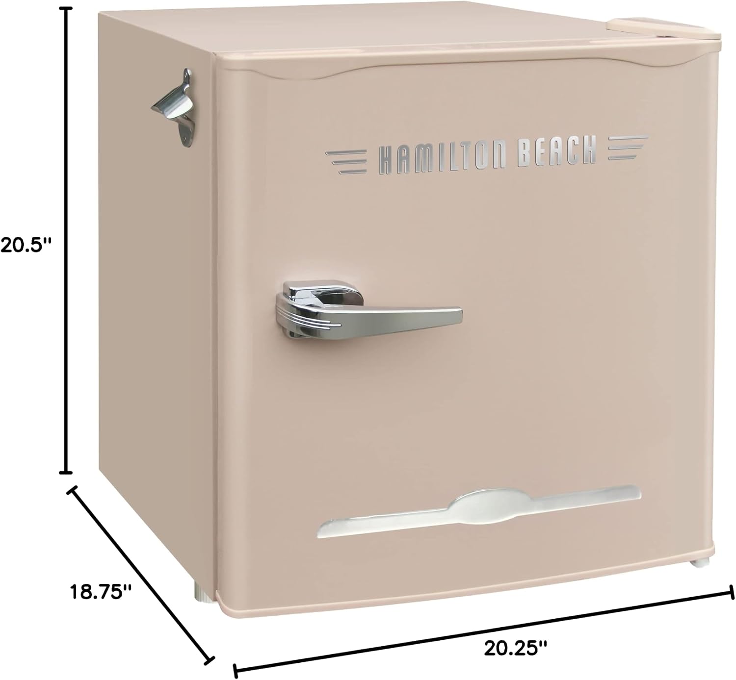 Hamilton Beach Retro Mini Refrigerator-Energy Saving-Adjustable Thermostat Control-Side Mounted Bottle Opener-Ideal for for Dorm, Office, RV, Garage, Apartment 1.6 Cubic Feet, Coral