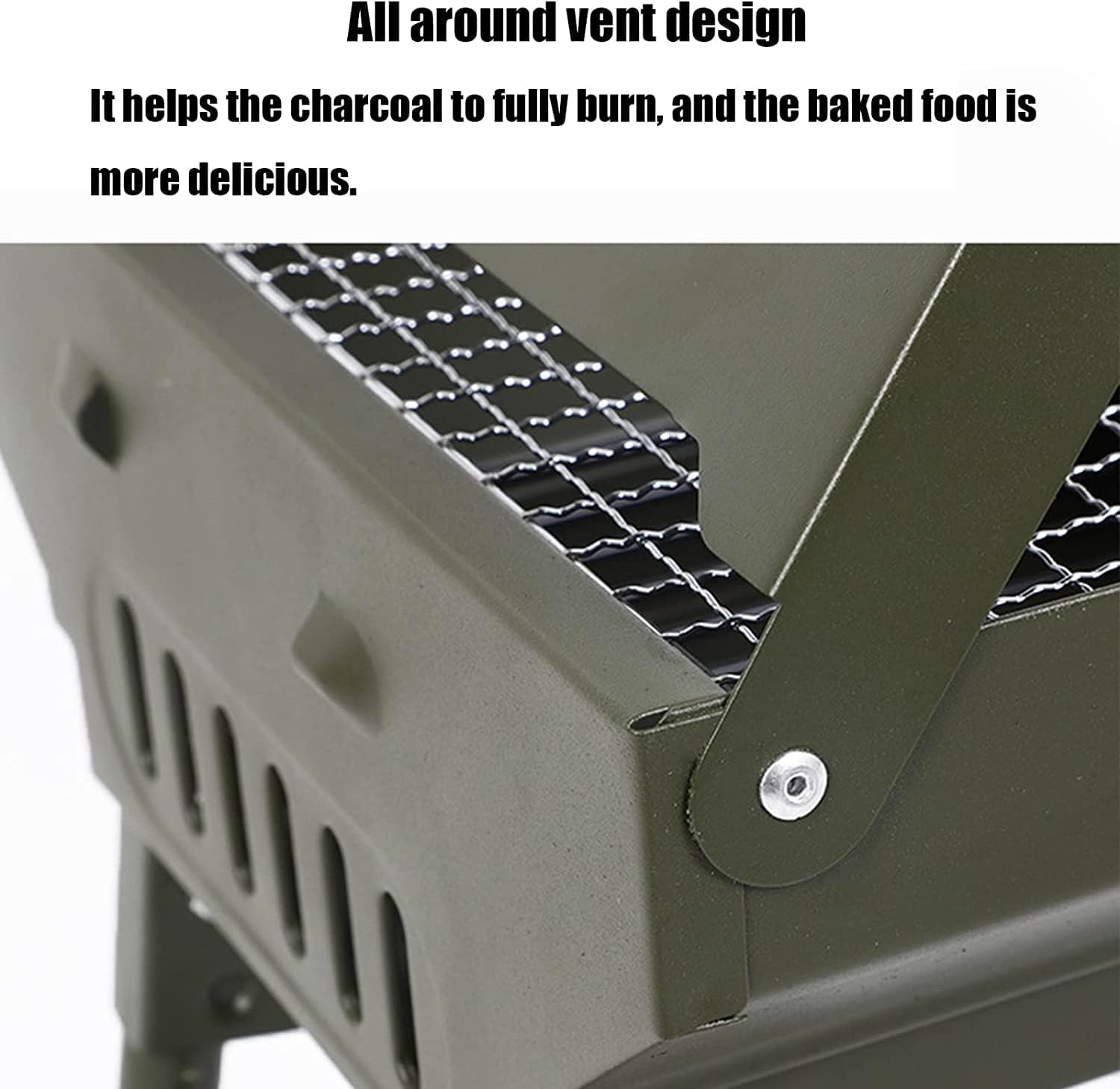 Portable Charcoal Grill Charcoal Barbecue Grill Foldable BBQ Grill Rack Portable Camping BBQ Grill Bracket Barbecue Accessories BBQ Grill for Outdoor