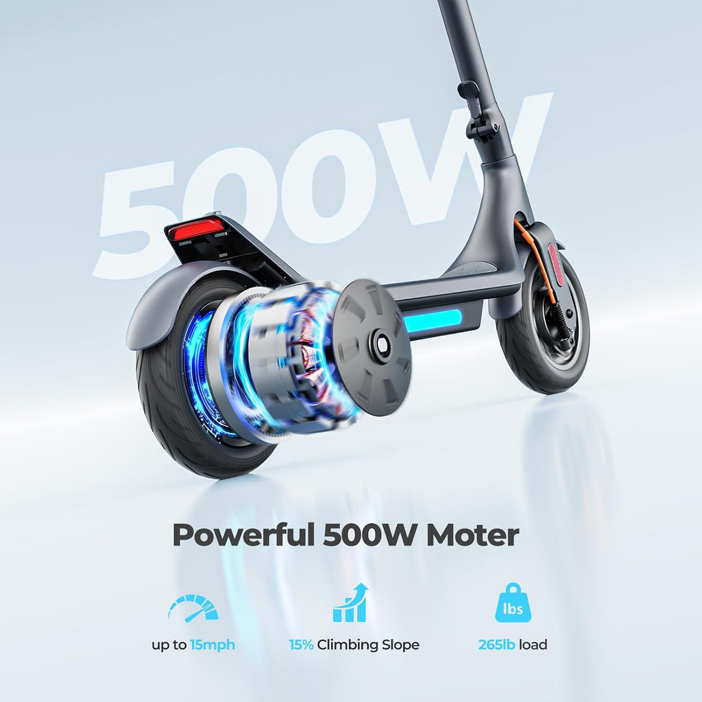 MEGAWHEELS Electric Scooter,Electric Scooter Adults Teens,10in Pneumatic Tires,350/500/600W Motor,19/31 Miles Range,15.5mph E Scooter with Smart APP Control for Commuting, Outdoor, Short Travel Gift
