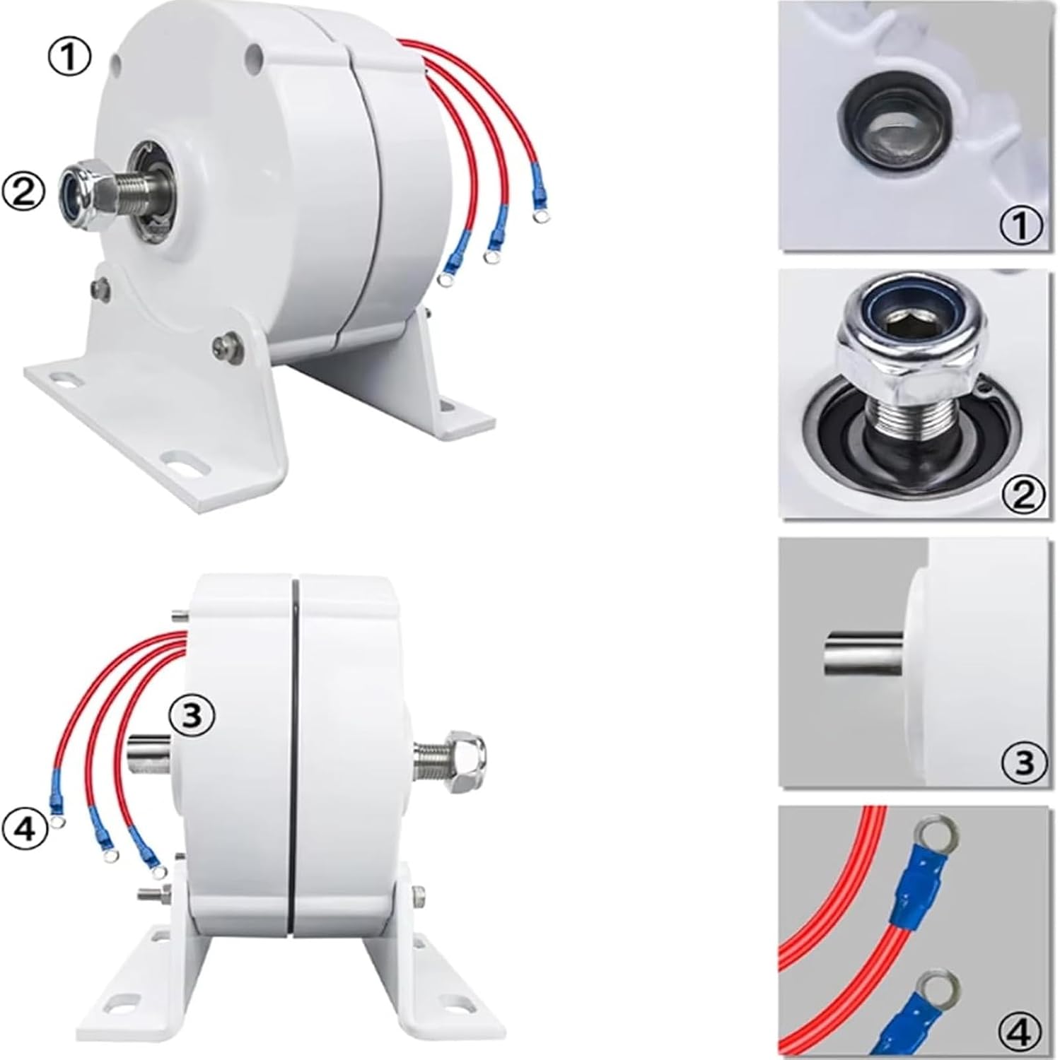 Three Phase Alternator Generator 2000W 48V 24V 12V 3 Phase AC Alternator Motor Drive Wind Turbine