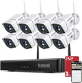(2026 New) Firstrend WiFi Wireless Security Camera System, 8Ch NVR with 8 CCTV Bullet Cameras & 3TB HDD, No Monthly Fees, AI Human Detection, 2-Way Audio, IP66 Waterproof, H.265, 24/7 Recording