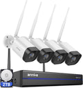 ANNKE 4K 16CH Wireless Security Camera System, 8MP NVR with 4pcs 5MP Outdoor WiFi Cameras, 2TB HDD, Human Detection, Two-Way Audio, Instant Alerts,100ft Night Vision, Smart Playback, IP66
