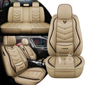 Car Seat Covers Full Set for Hyundai Accent 2018-2022 Leather Seat Covers, Waterproof Non-Slip Breathable Wear Seat Cover, Car Seat Protector Adapted Airbags（Standard, Beige）