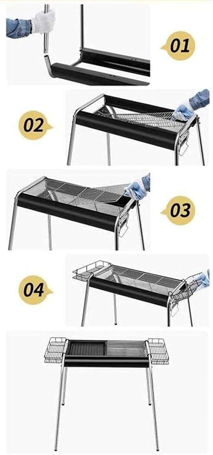 Portable Charcoal Grill Grill Outdoor Barbecue Grill Stainless Steel Charcoal Picnic Barbecue Camping Backyard BBQ Grill for Outdoor