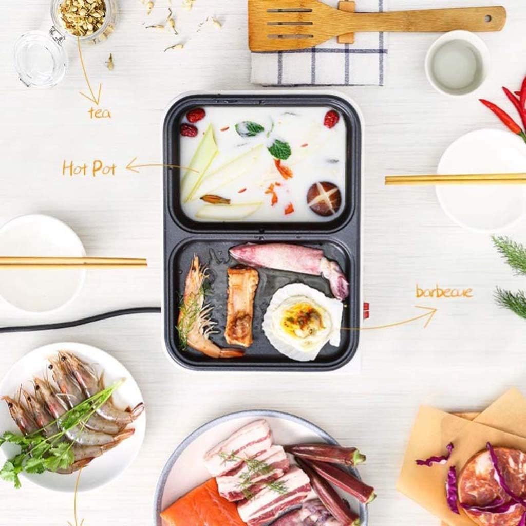 Barbecue Grill Mini Multi-in-one Electric Cooker, Electric Grill Suitable For One Person Kitchen Cooker, Korean Barbecue P Hot Pot, Household Electric Oven Smokeless Elec