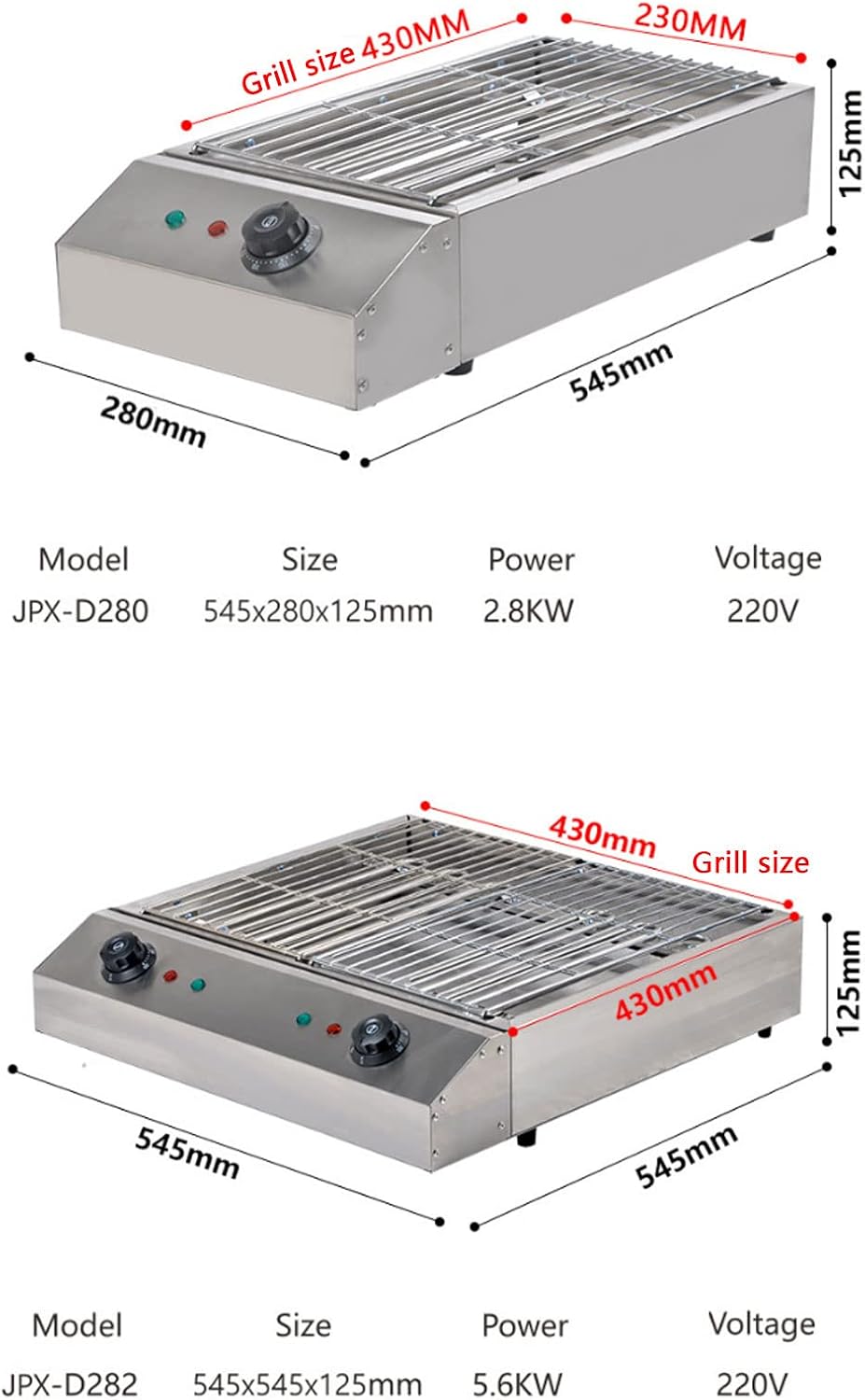 Electric Smokeless BBQ Barbecue Grill, Indoor Cooking Grill,with Water Filled Drip Tray & Temperature Control,for Home (D282)