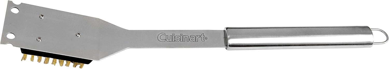 Cuisinart CEG-980 Outdoor Electric Grill with VersaStand & CCB-5014 BBQ Grill Cleaning Brush and Scraper, 16.5', Stainless Steel, 16. 5'