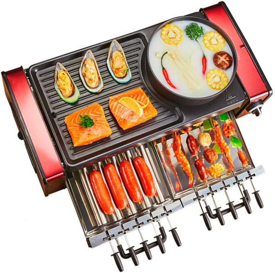 Household Electric Barbecue Machine Multifunctional Korean Style Smokeless BBQ Grill Hot Pot & BBQ Integrated Machine