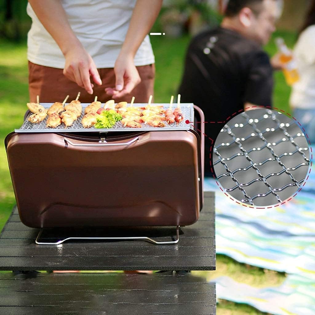 IRYZE Portable Charcoal Grill Portable Charcoal Grill Foldable BBQ Grill Outdoor Picnic Patio Backyard Travel Beach Wild Cooking BBQ Grill for Outdoor (Color : C)