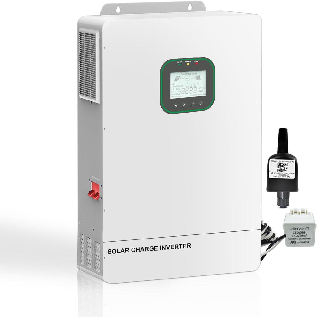 POWLAND 6500W Solar Hybrid Inverter with WiFi,Charger 48V DC to 120V AC Power Inverter,Built in 120A MPPT Charge Controller,Work with 48V Lead Acid/LiFePO4,Support Parallel up to 6 inverters