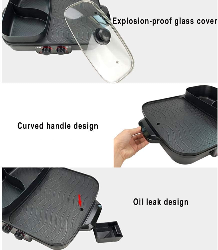 Barbecue Grill Multifunction grill Smokeless Indoor Table Electric Grill Korean Style Barbecue Non-Stick Griddle Plate 1500W