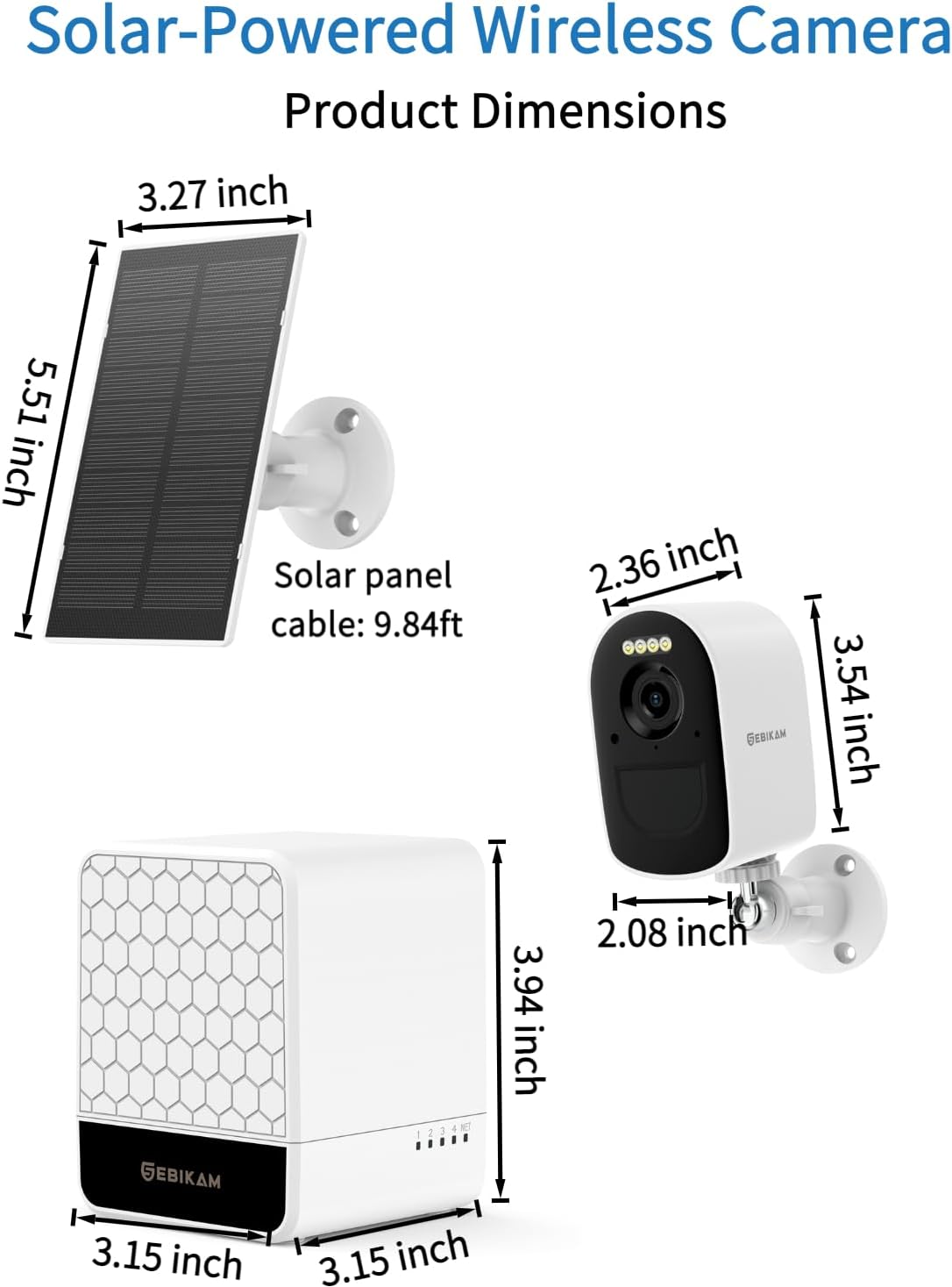 2K/4MP Solar Security Cameras Wireless Outdoor, 4 Battery Cameras with 4 Solar Panels, 5GHz & 2.4GHz WiFi, Spotlight Color Night Vision, PIR Motion Sensor, APP Remote Access for Home Security