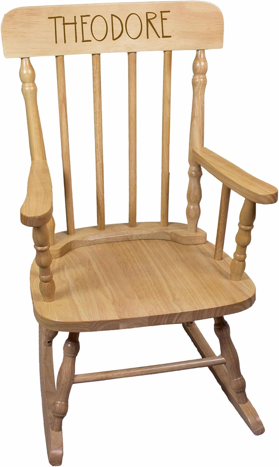 My Bambino Childrens Personalized Rocking Chair Natural Wood Engraved with Toddler Name Baby Gift