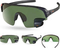 TriEye Cycling Glasses with Rear-view Mirror - Sports Sunglasses for Men & Women - UV-400 Protection