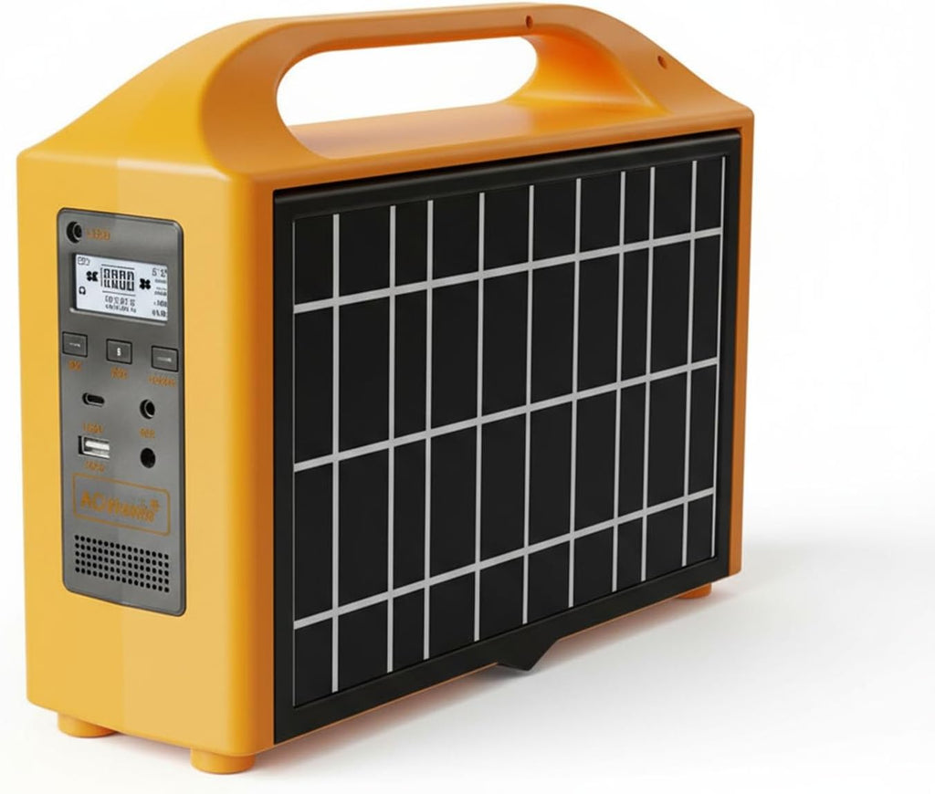 Portable Solar Generator Foldable Panel, 100W Solar Power Bank AC Outlet LED Lighting LCD Display Camping RV Travel Outdoor Backup Energy