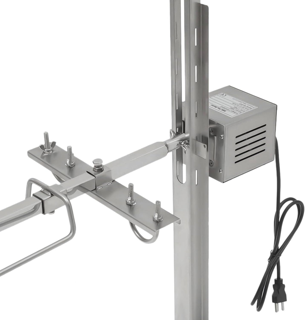 Rotisserie Grill Kit, Tripod Rotisserie Roaster Stand, 25W Motor 360-Degree Rotation Design, Adjustable Height, Rated 88 LBElectric BBQ Grill Stand for Outdoor Camping Party