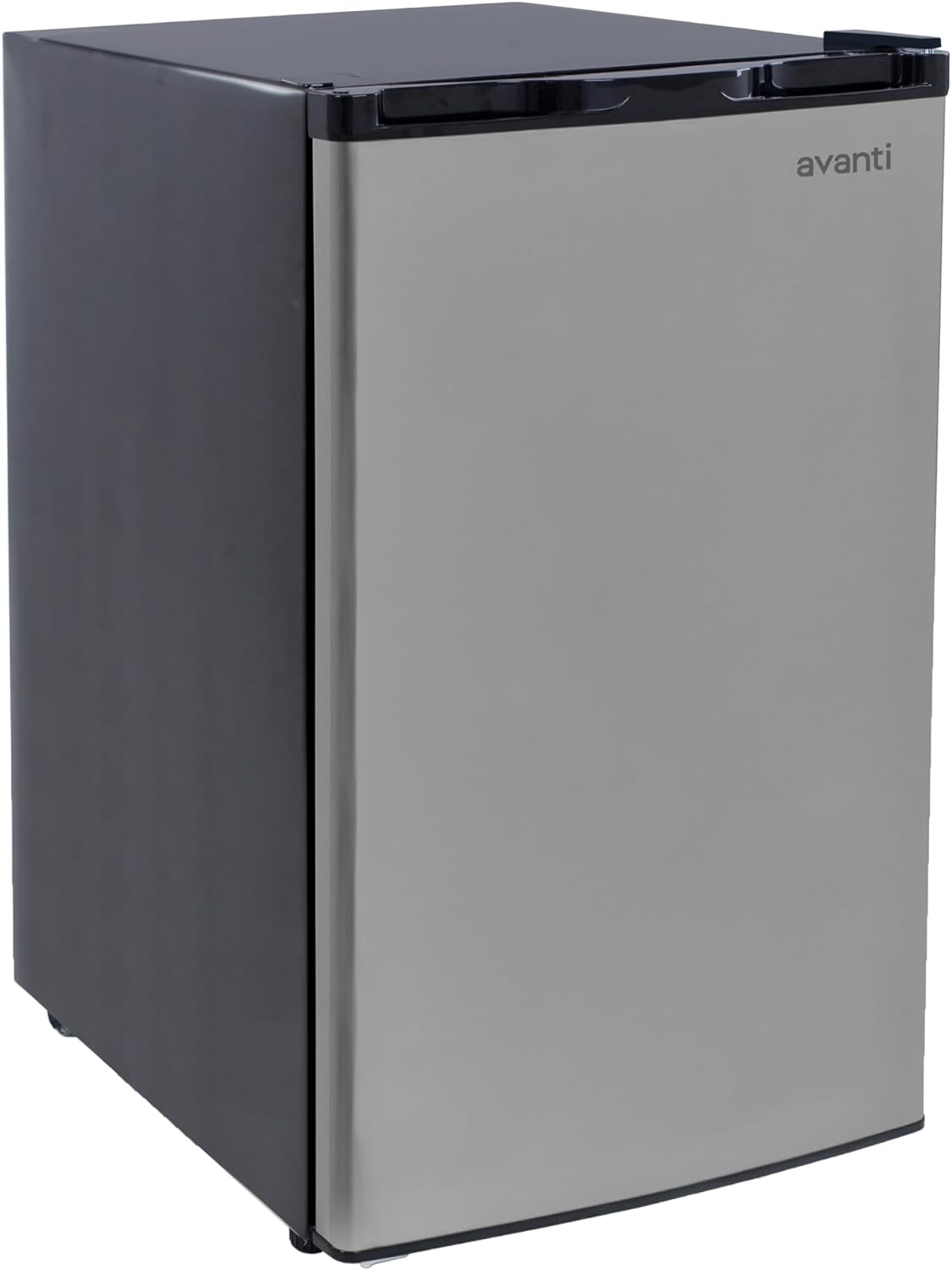 Avanti 4.5 Cu. Ft. Compact Refrigerator with Freezer, Stainless Steel Mini Fridge with Adjustable Glass Shelves, Gallon Door Storage, LED Light & Reversible Door, 4.5-Cu.Ft., Stainless Steel