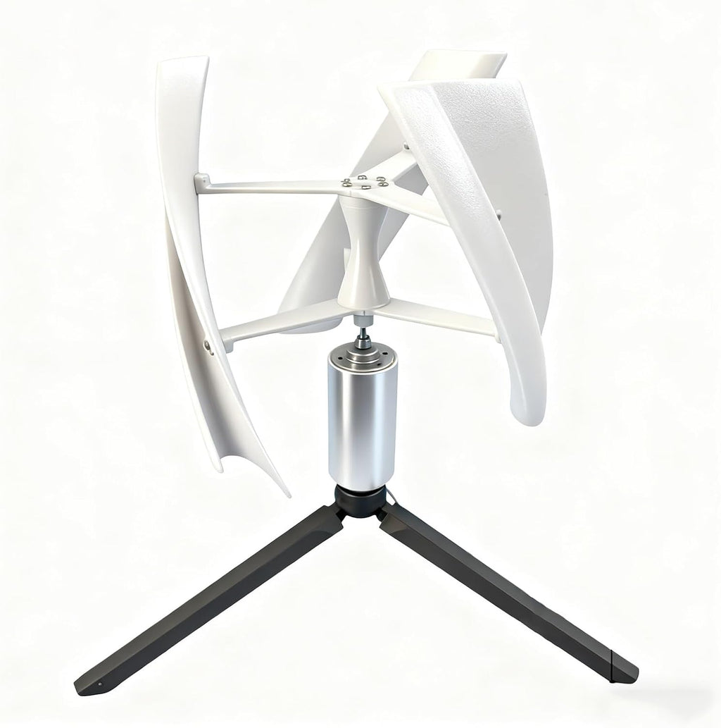 25W Vertical Axis Wind Turbine 15V, Three-Phase Permanent Magnet Generator, 3-Blades PAL DIY Portable Wind Power Turbine Wind Generator Kit For Homes,Boats,Cabins,Gazebos White