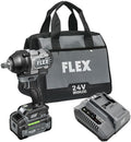 FLEX 24V Brushless Cordless 1/2-Inch 750 Ft-Lbs Mid-Torque Impact Wrench Kit with 5.0Ah Lithium Battery and 160W Fast Charger - FX1451-1C