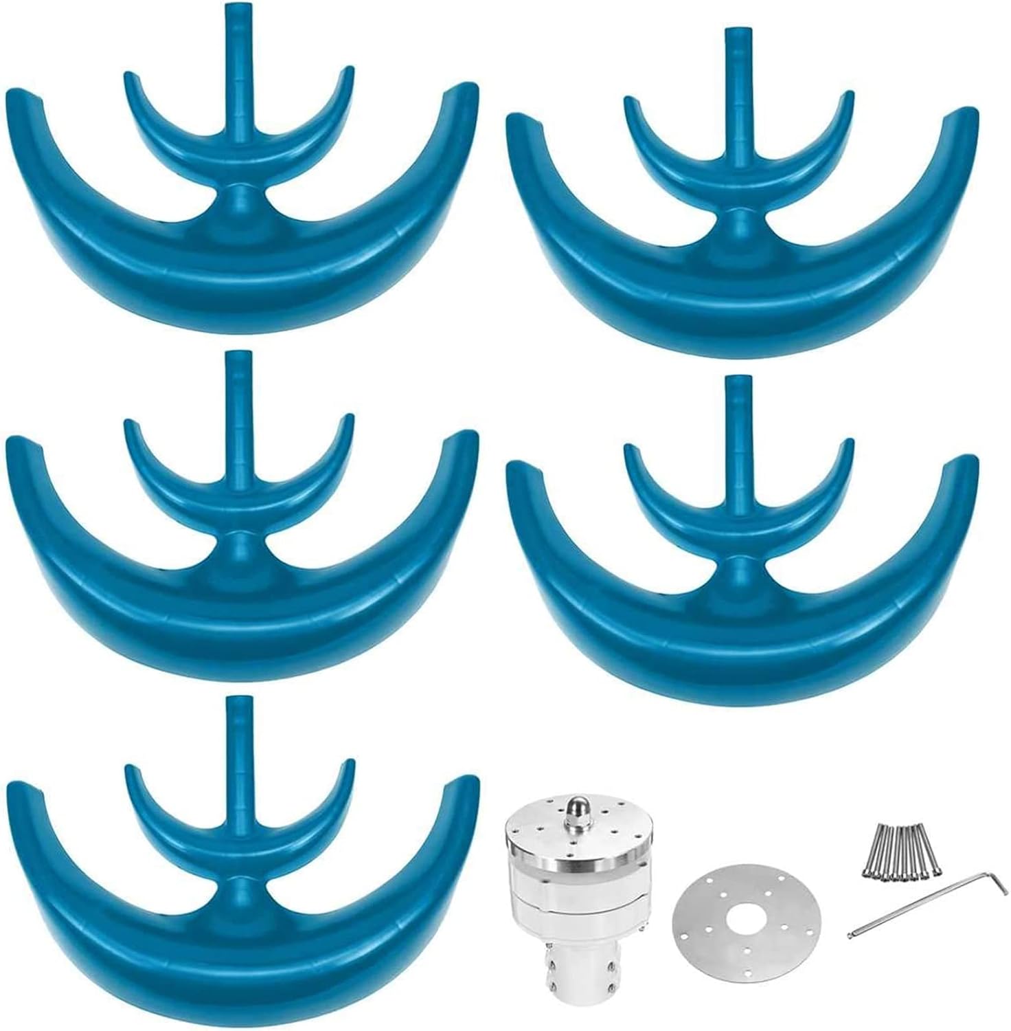 2000W New Energy Vertical Wind Turbine Windmill Generator Kit, 5 Blade Low Noise Lantern Windmill Generator 12V 24V 48V Suitable for Wind and Solar Systems