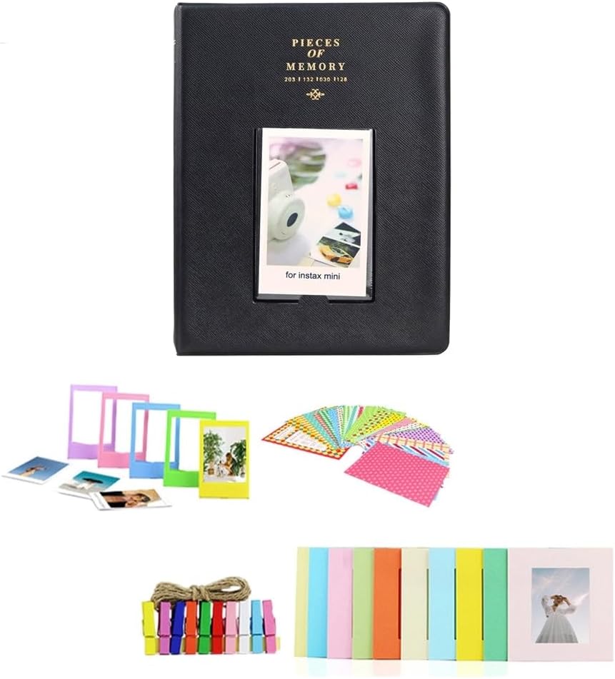 Fujifilm INSTAX Mini Link 3 Smartphone Printer | Clay White Bundled with INSTAX Mini Instant Film | 20 Exposures + Instax Mini Album, Borders, Stickers & Clips + Microfiber Cleaning Cloth (4 Items)