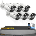 OOSSXX Outdoor Wired Security Camera System PoE Outdoor Surveillance Video Cameras Systems