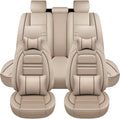 Car Seat Covers for Audi A3 2006-2025 | 5-Seats Seat Covers, Waterproof Seat Protectors, Automotive Seat Covers (Full Set with Pillow,Beige)