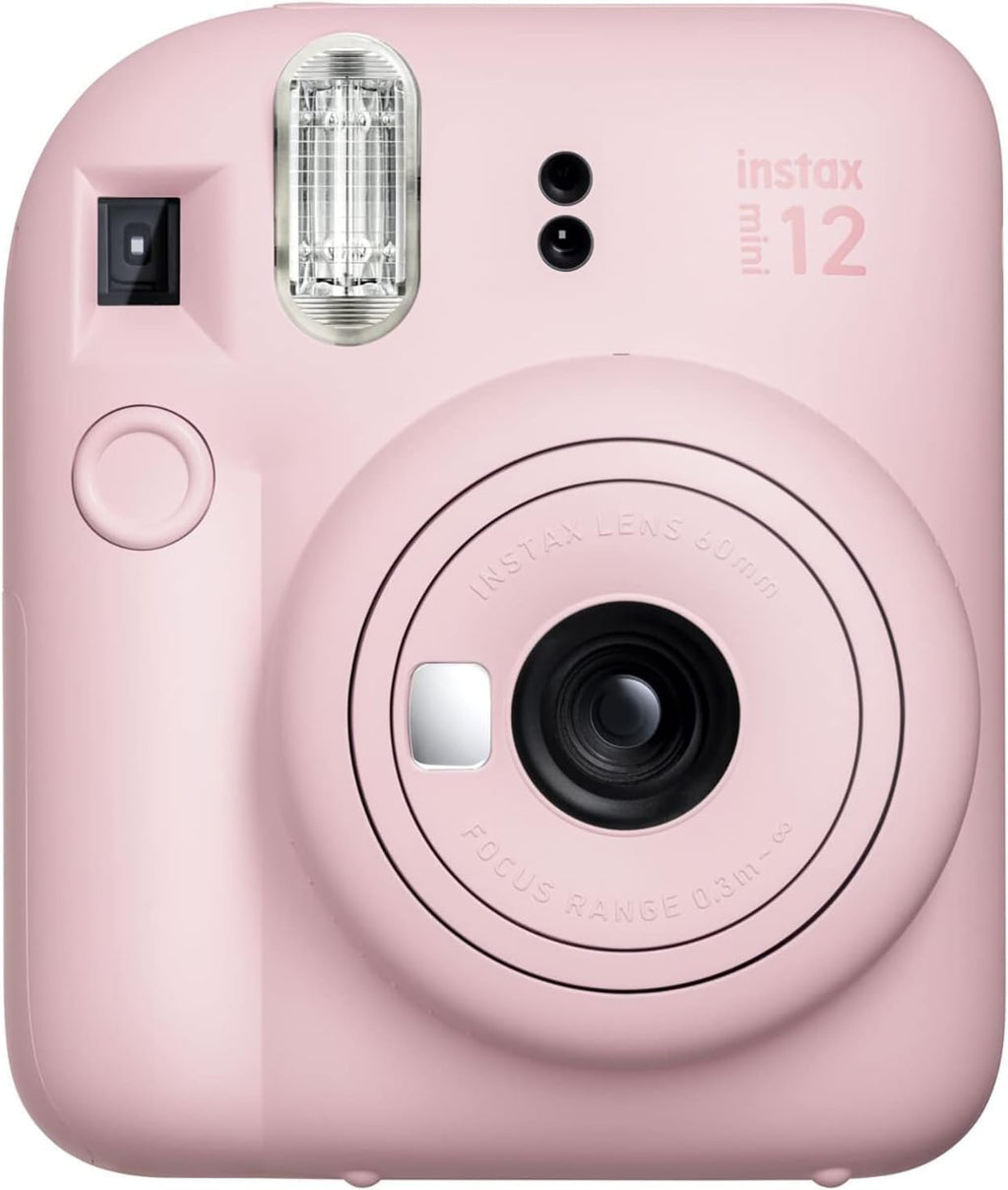 Fujifilm Instax Mini 12 Instant Camera Bundled with Instax Mini Instant Films (2 Twin Packs) and BuzzPhoto Microfiber Cleaning Cloth (Blossom Pink)