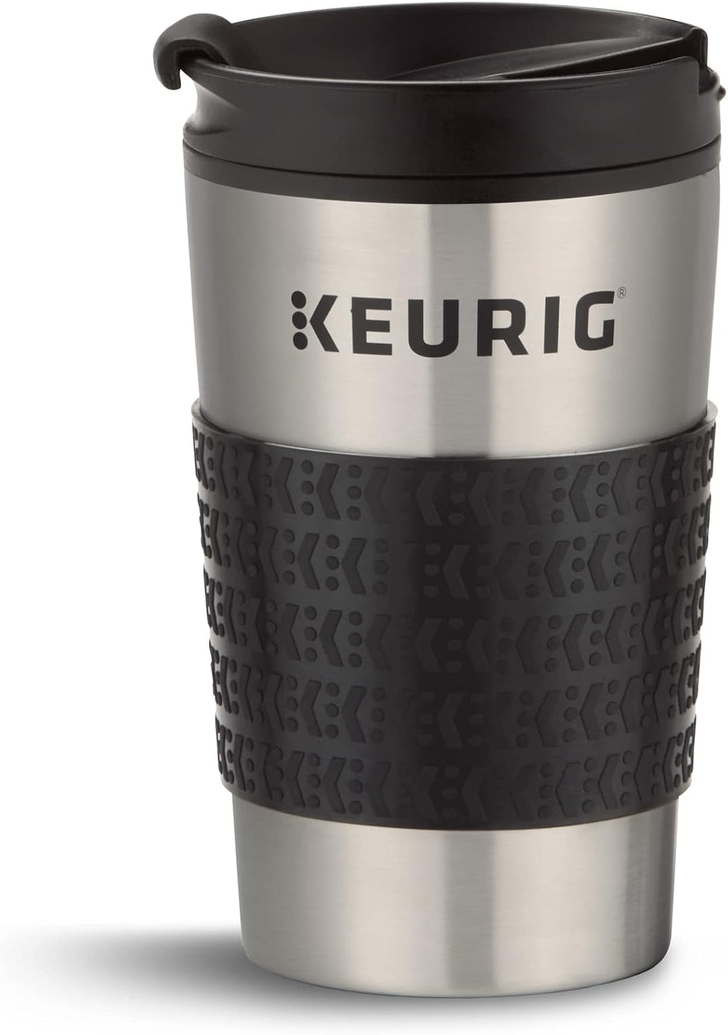 Keurig K- Slim Single Serve K-Cup Pod Coffee Maker, Multistream Technology, Black & Travel Mug Fits K-Cup Pod Coffee Maker, 1 Count (Pack of 1), Stainless Steel