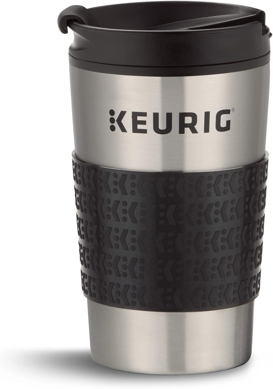 Keurig K- Slim Single Serve K-Cup Pod Coffee Maker, Multistream Technology, Black & Travel Mug Fits K-Cup Pod Coffee Maker, 1 Count (Pack of 1), Stainless Steel