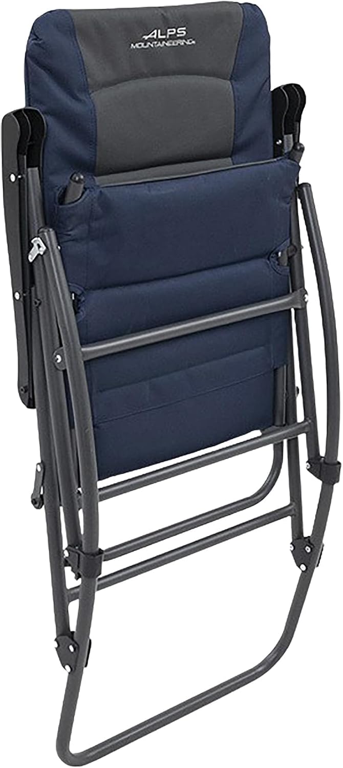 ALPS Mountaineering Outdoor Rocking Chair - Durable Folding Beach and Camp Chair with Comfortable Cushioned Polyester Fabric Over Locking Steel Frame