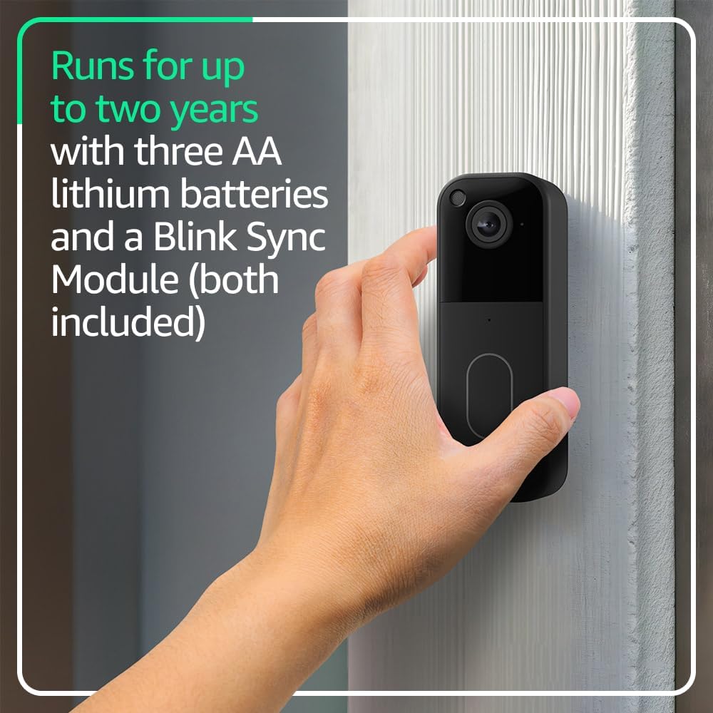 Blink Video Doorbell + Outdoor 4 XR – Wireless smart security cameras, two-year battery life, go up to 400 feet from your home with extended range. Sync Module XR included.