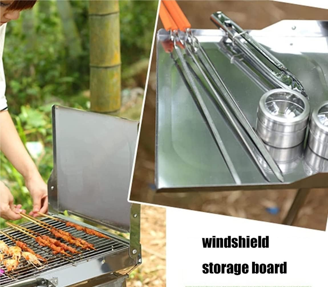 Portable Charcoal Grill Folding Charcoal Grill Portable Charcoal Grill Stainless Steel for Outdoor Camping Travel Park Beach BBQ Grill for Outdoor