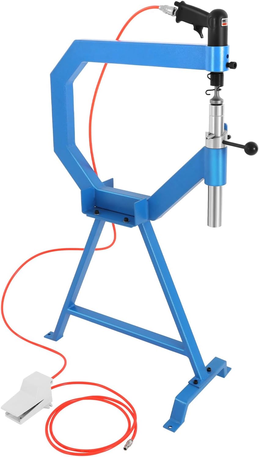 4' Pneumatic Planishing Hammer, 875-1350RPM Planishing Hammer Bending Machine 1 '2 '3 'Anvil Size Sheet Metal Shaping Machine 50-100PSI Airpress Tool Polierhammer with Stand & Pedal for Industrial