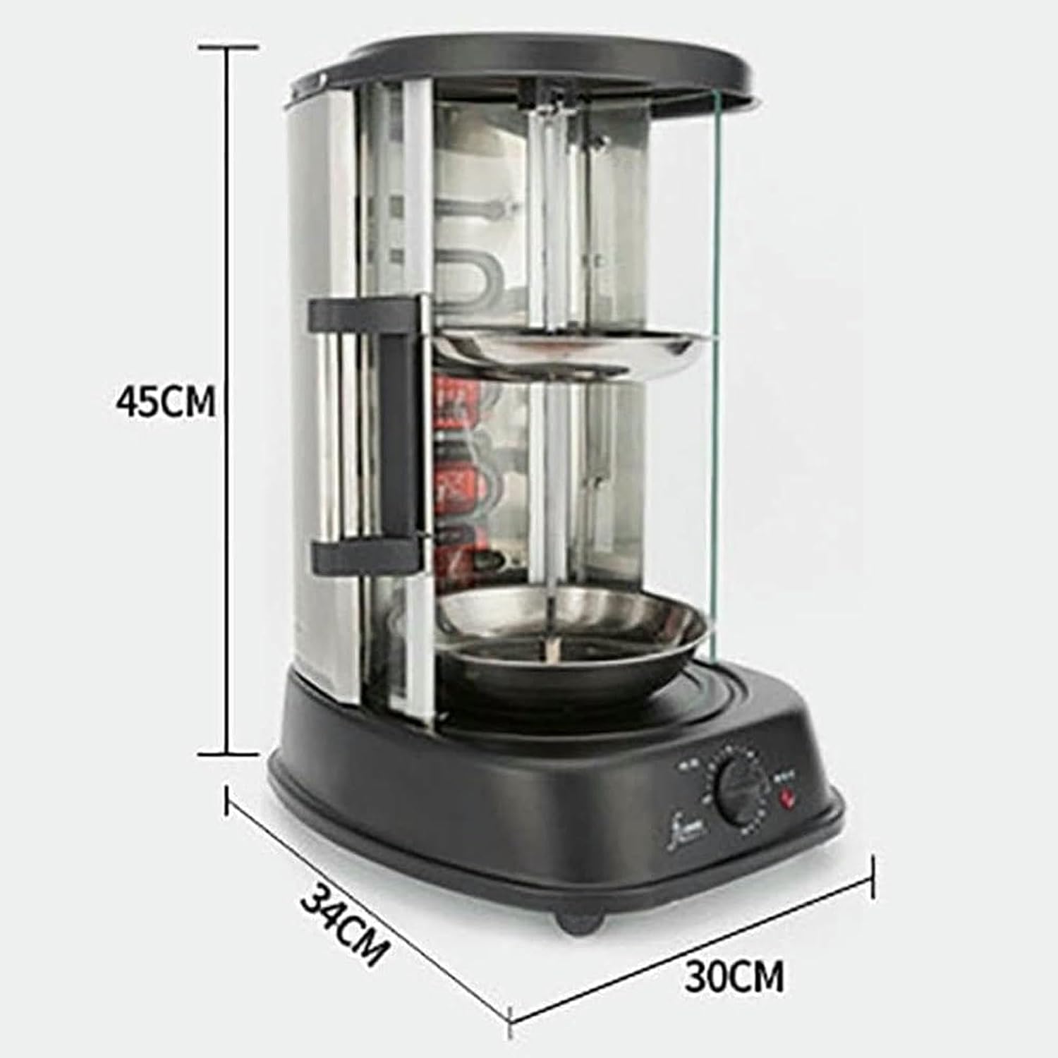 Electric Rotisserie Grill Vertical Oven BBQ Machine 21L for Kebabs, Sweet Potato and Turkey - 360° Rotating Rotisserie Grill