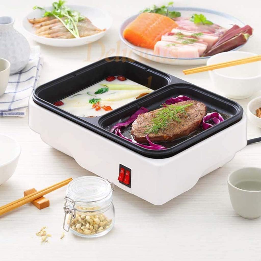 Barbecue Grill Mini Multi-in-one Electric Cooker, Electric Grill Suitable For One Person Kitchen Cooker, Korean Barbecue P Hot Pot, Household Electric Oven Smokeless Elec