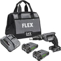 FLEX 24V Brushless Cordless Drywall Screw Gun Kit with (2) 2.5Ah Lithium Batteries and 160W Fast Chargers - FX1611-2AA