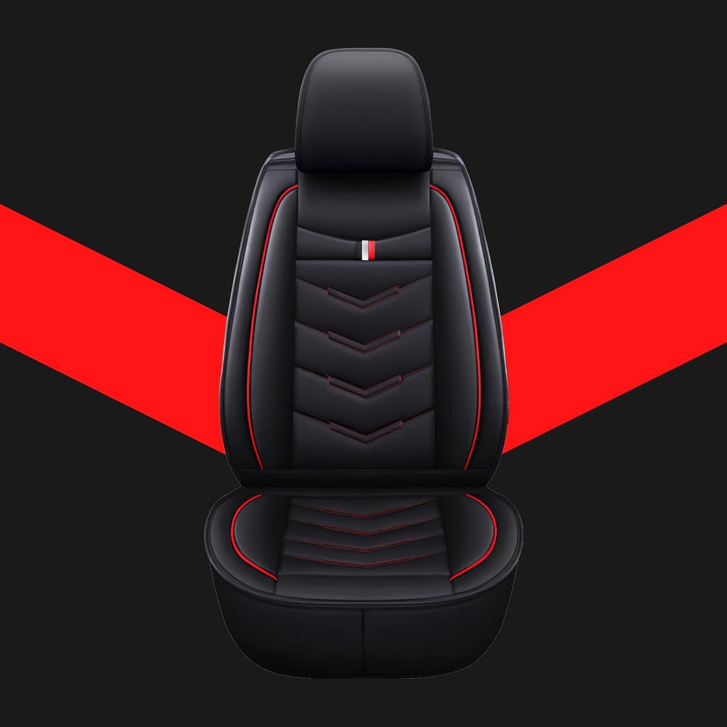 Car Seat Covers Fit for Jeep Grand Cherokee 2000-2025, Leather Seat Covers for Car, Waterproof Non-Slip Durable Car Seat Protector(5 Seats,Black Red)