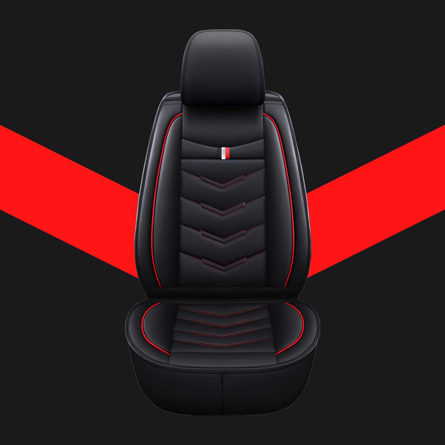 Car Seat Covers Fit for Jeep Grand Cherokee 2000-2025, Leather Seat Covers for Car, Waterproof Non-Slip Durable Car Seat Protector(5 Seats,Black Red)