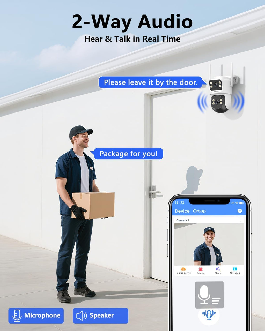 【2-Way Audio & 360° View】 4MP PTZ Security Cameras Wireless Outdoor, WiFi Home Surveillance System, Outside Wireless Security Systems, Surveillance DVR Kits