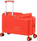 Kids Ride On Suitcase | 20 Inch Kid Carry-On Luggage with Seat, Folding Handlebar & Adjustable Belt | Fun Rideable Travel Case for Boys & Girls, Ideal for Airplane Travel