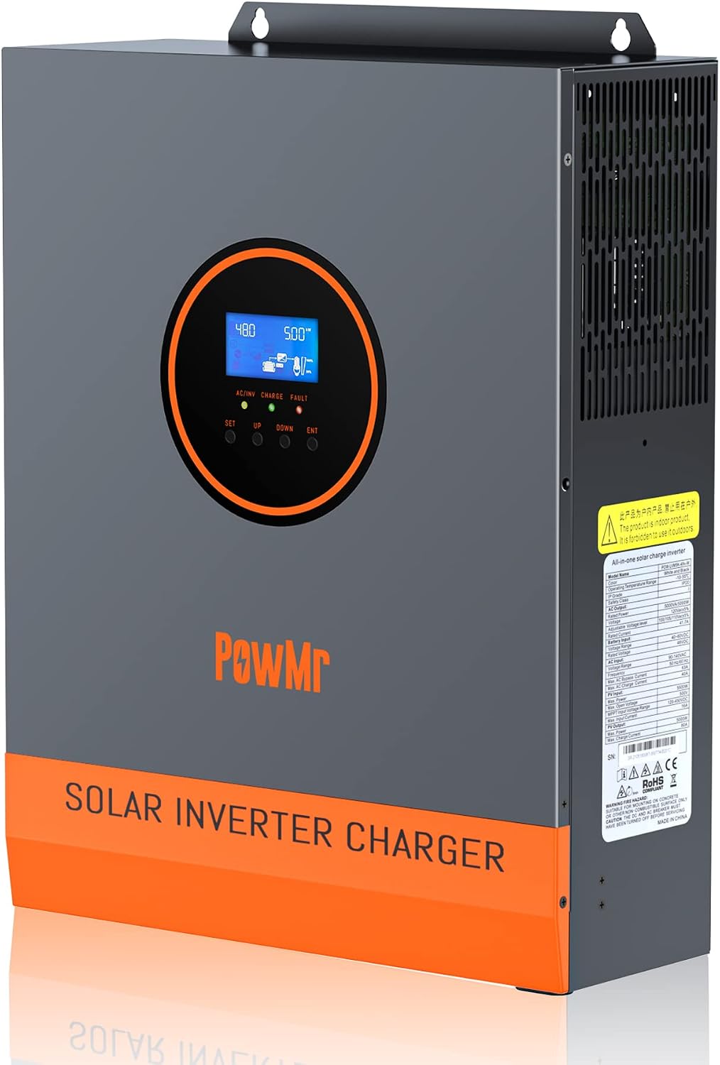 PowMr Solar Inverter 3200W 24VDC to 110VAC, 3200W Pure Sine Wave Inverter Bulit-in 60A MPPT Controller, Off-Grid 3000W Power Inverter for Home Energy Storage Battery Backup
