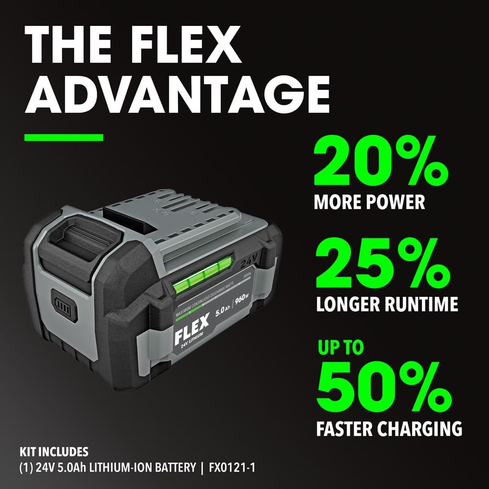 FLEX 24V 6-Tool Combo Kit with Hammer Drill, Impact Driver, Circular Saw, Multi-Tool, Reciprocating Saw, Work Light plus 5' Angle Grinder with 2 Batteries, Charger