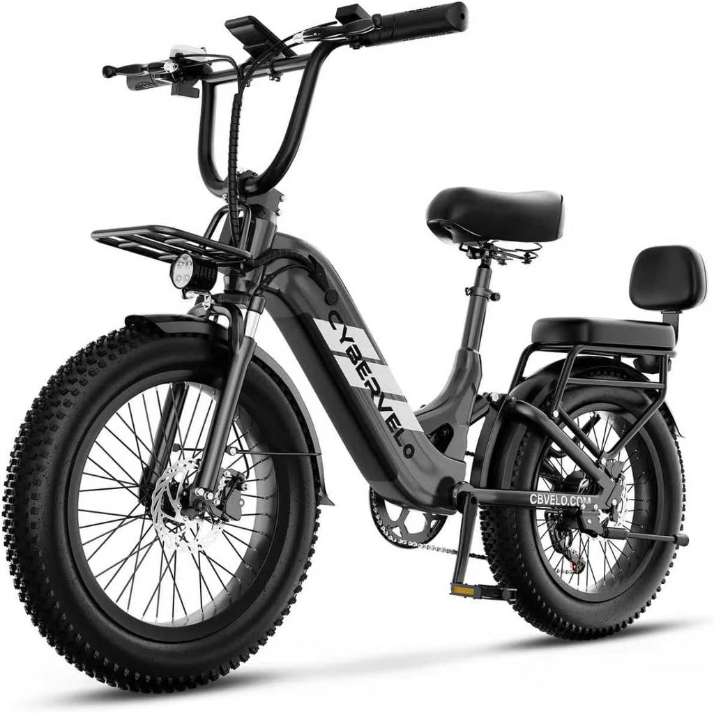 Cybervelo 1000W Folding Electric Bike,48V 20.8AH Removable Battery EBike,30+MPH,80 Miles Max Range Electric Bike for Adults, 20' Fat Tire Foldable ebike, Adult Electric Bikes for Commute All Terrain
